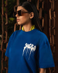 Fake Patch Tshirt in Royal Blue