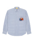 Sticker Patch Shirt In White Blue