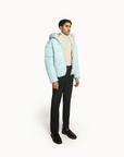 Puffer Jacket Full Sleeves in Ice Blue