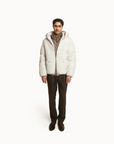 Puffer Jacket full sleeves in cream