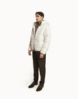 Puffer Jacket full sleeves in cream