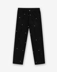 Cross Rivet Jeans In Black