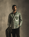 Fake Stripe Shirt In Green