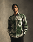 Fake Stripe Shirt In Green