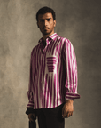 Fake Stripe Shirt In Pink