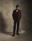 Rivet Rain Overshirt In Red