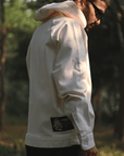 White Denim Hoodie