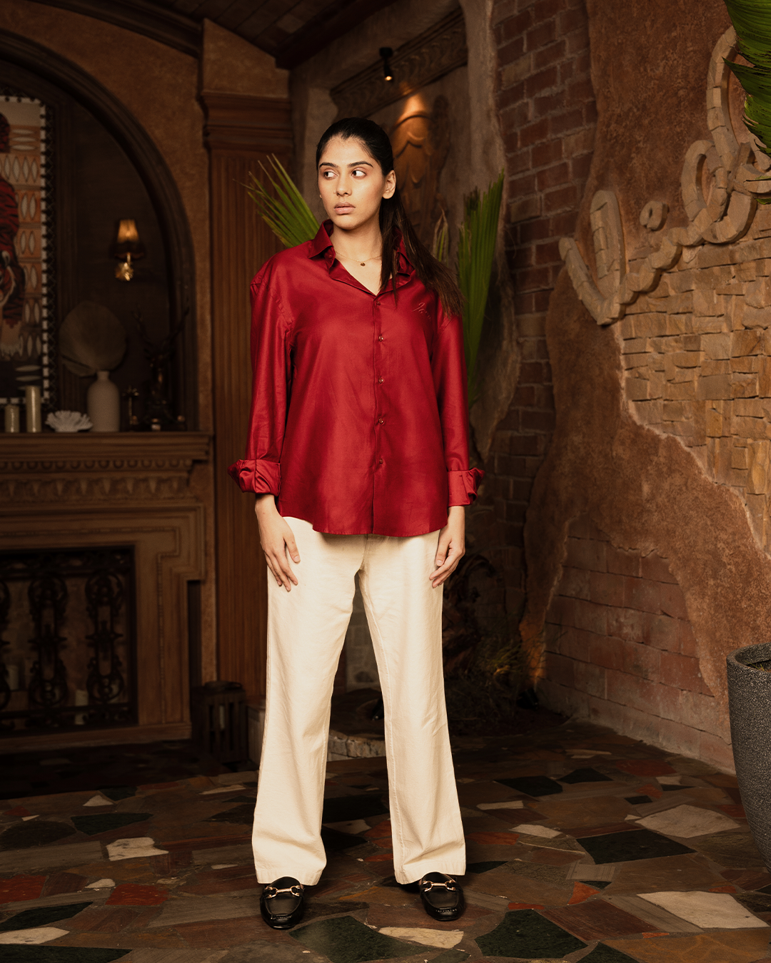 Sugga Solid Shirt In Red