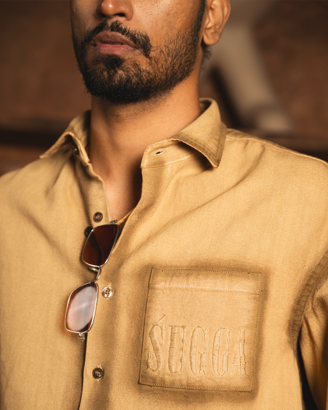 Outline Overshirt in Brown