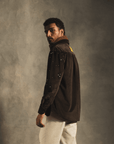 Rivet Rain Overshirt In Brown