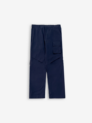 Pleated Knee Cargos In Blue