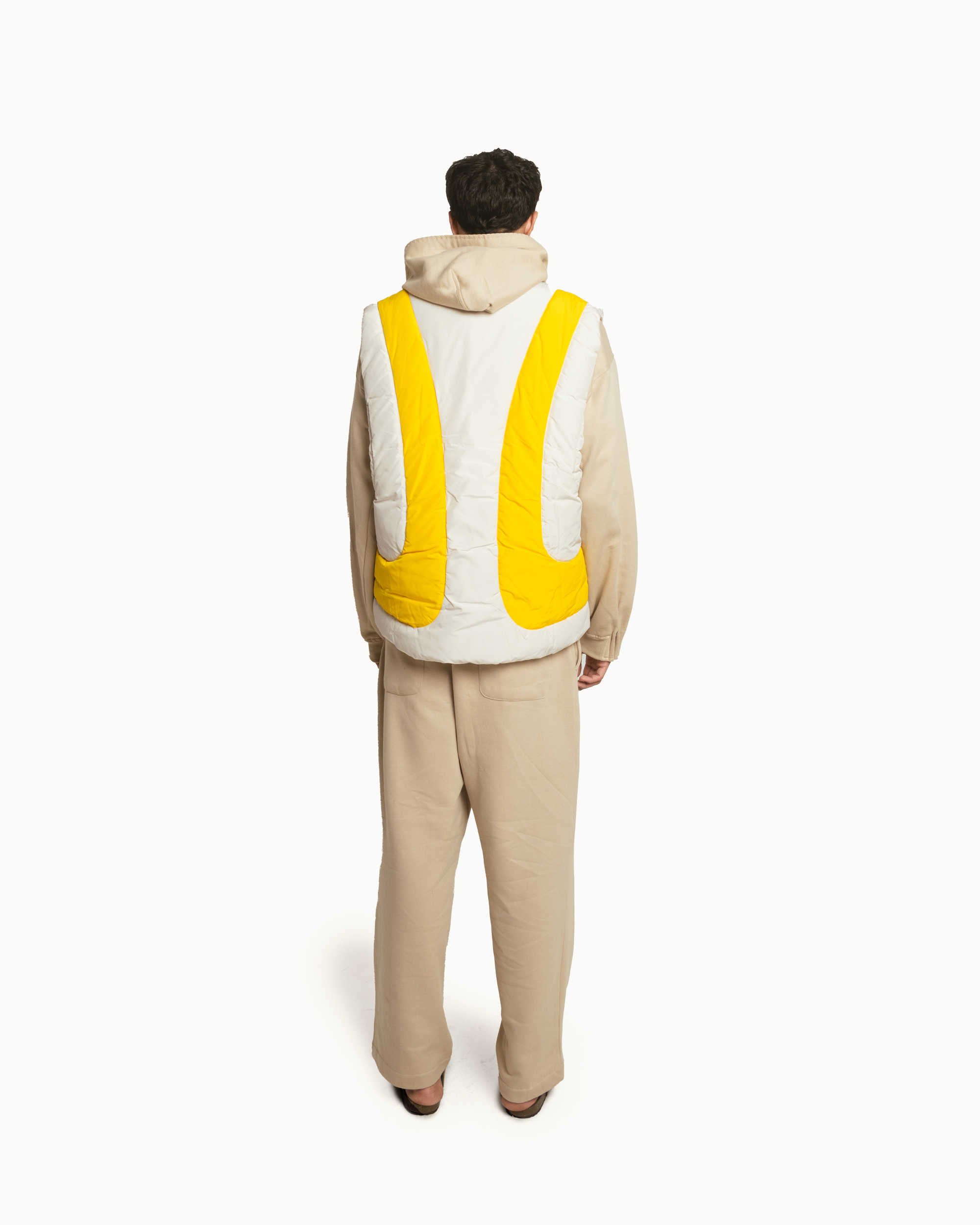 Puffer Jacket Sleeveless in Yellow Cream