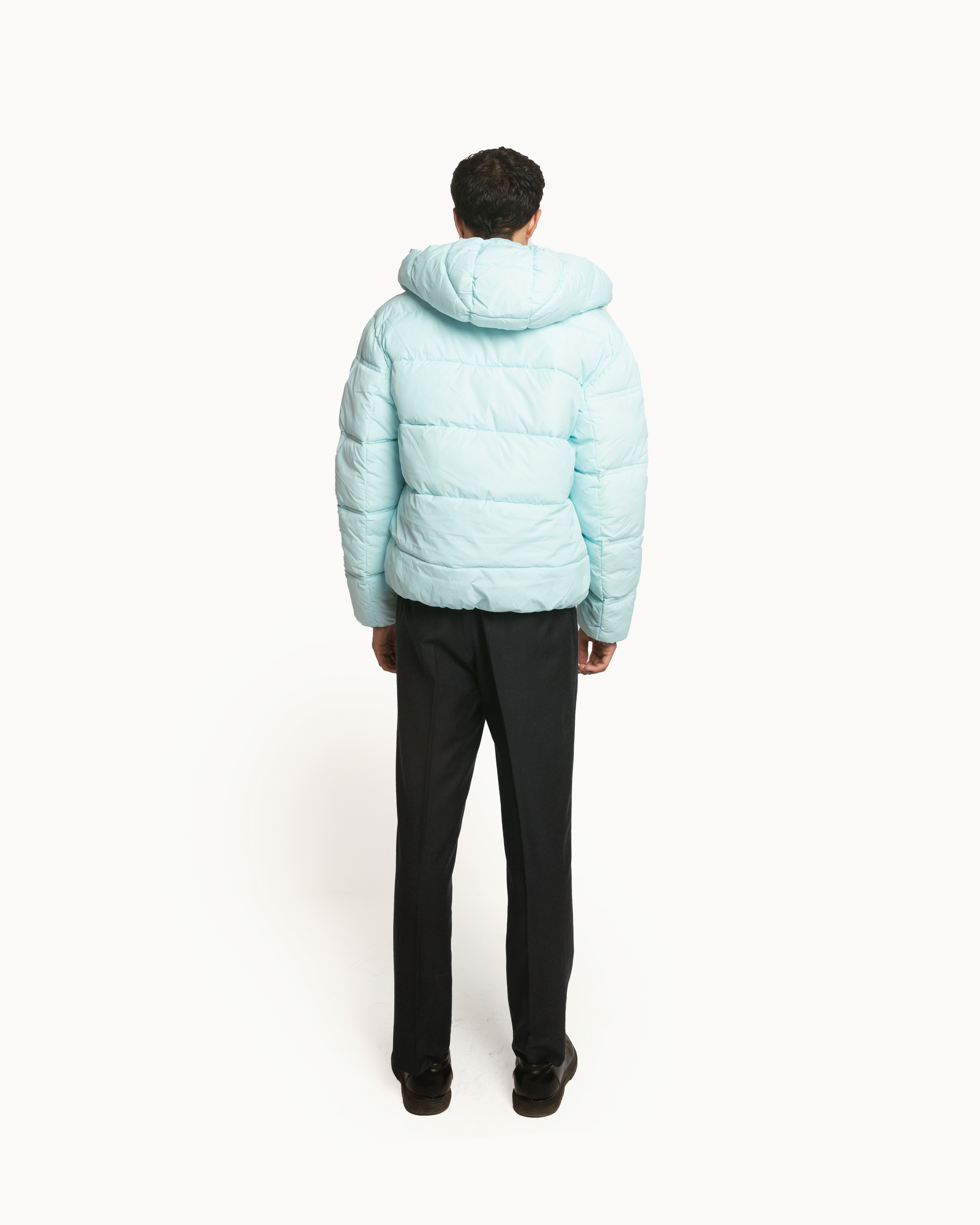 Puffer Jacket Full Sleeves in Ice Blue