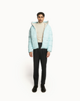 Puffer Jacket Full Sleeves in Ice Blue