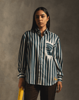 Fake Stripe Shirt In Blue