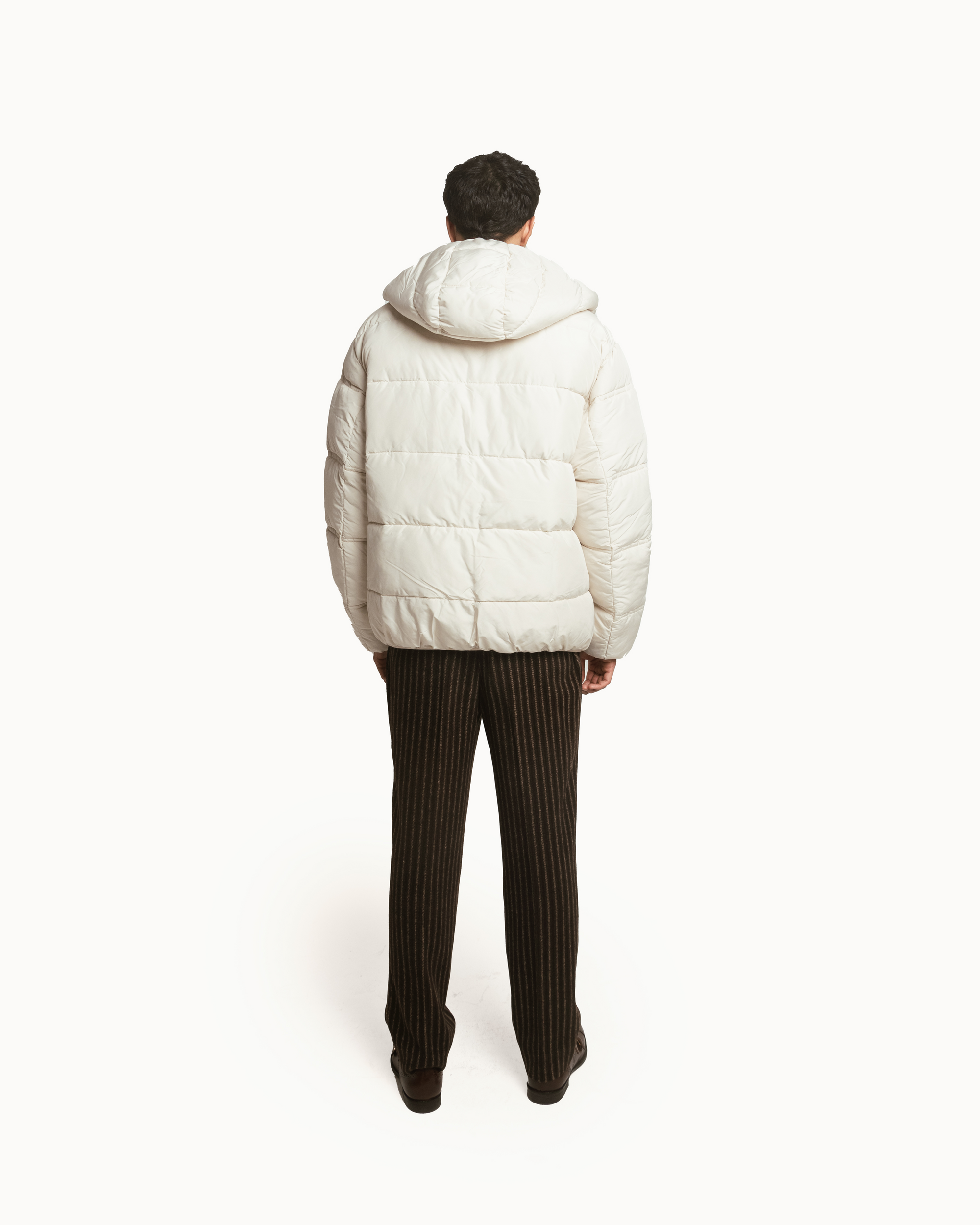 Puffer Jacket full sleeves in cream