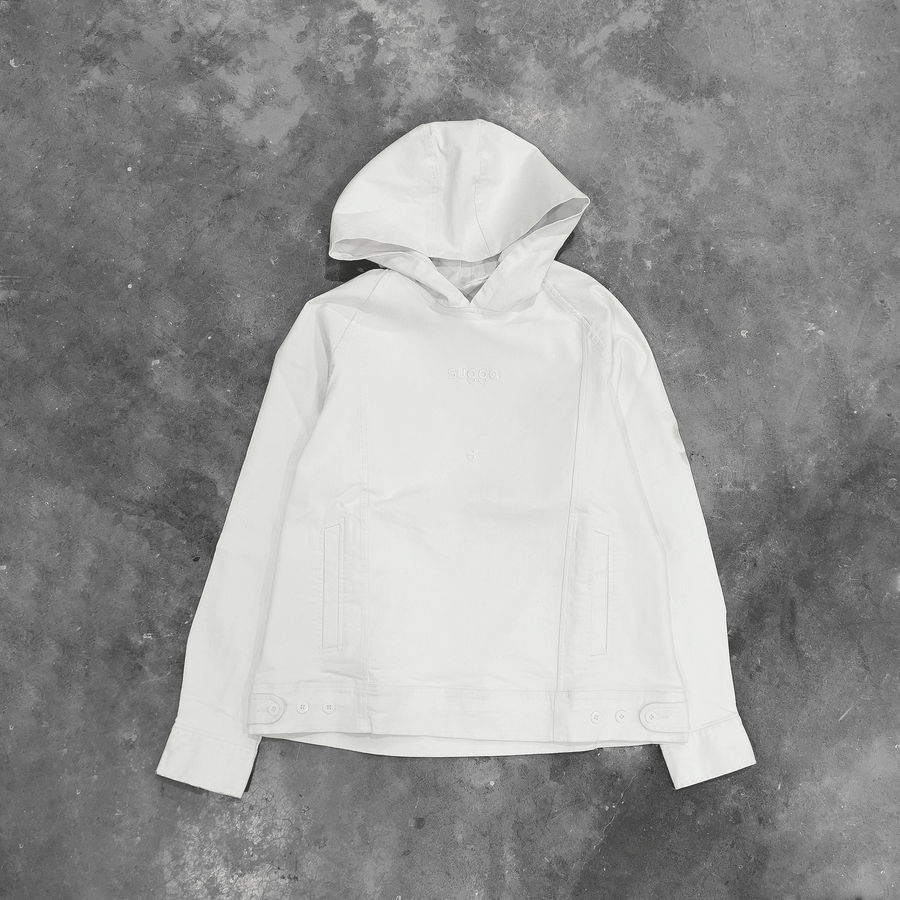 White Denim Hoodie