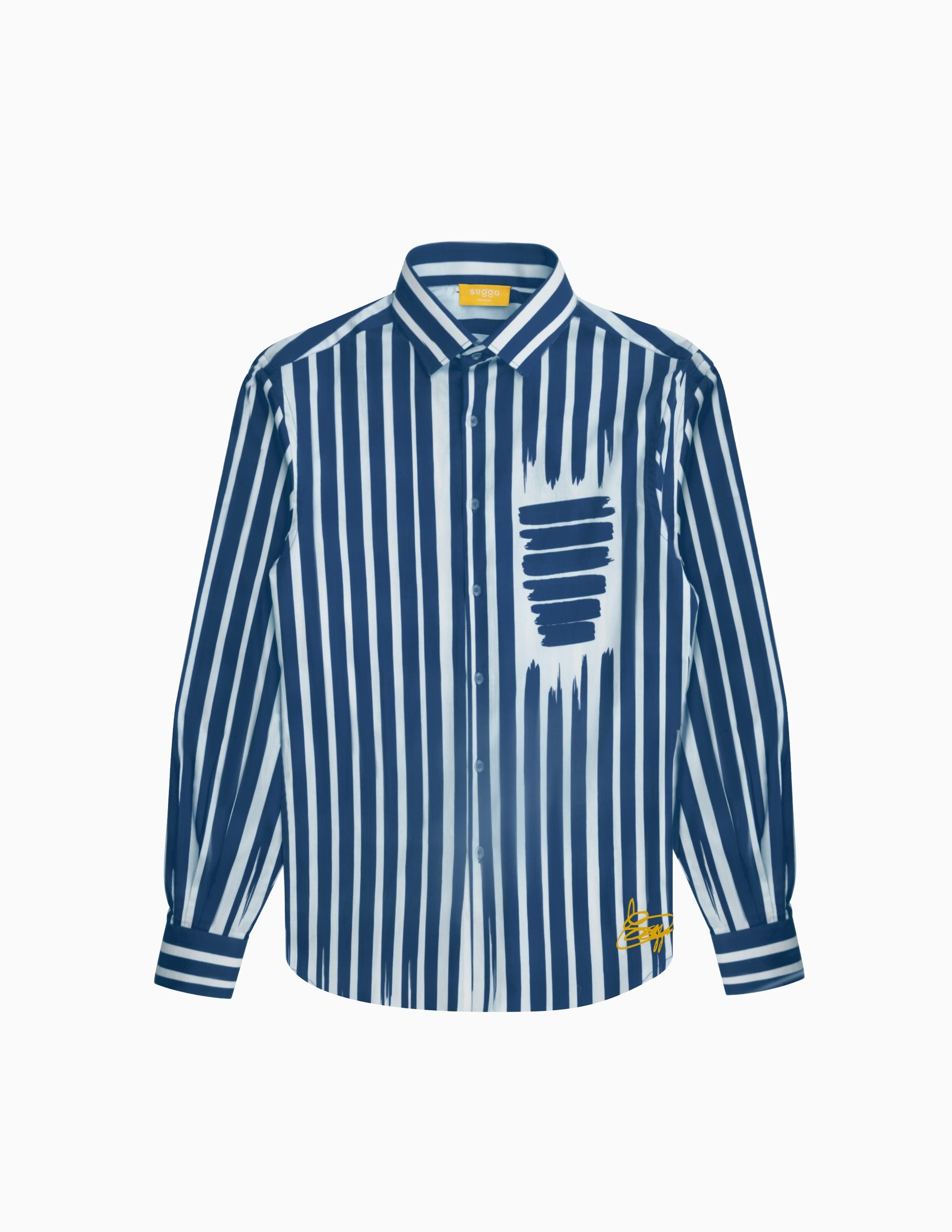 Fake Stripe Shirt In Blue
