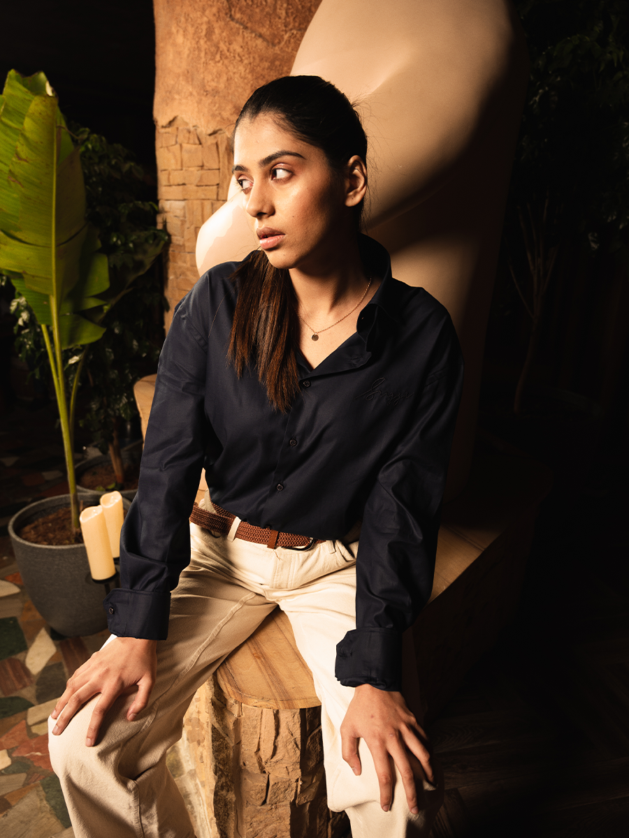 Sugga Solid Shirt In Navy Blue