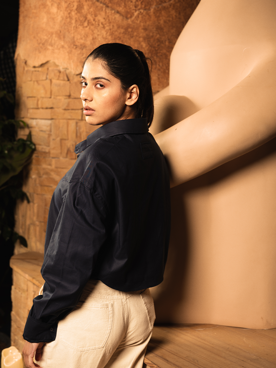 Sugga Solid Shirt In Navy Blue