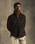 Rivet Rain Overshirt In Brown