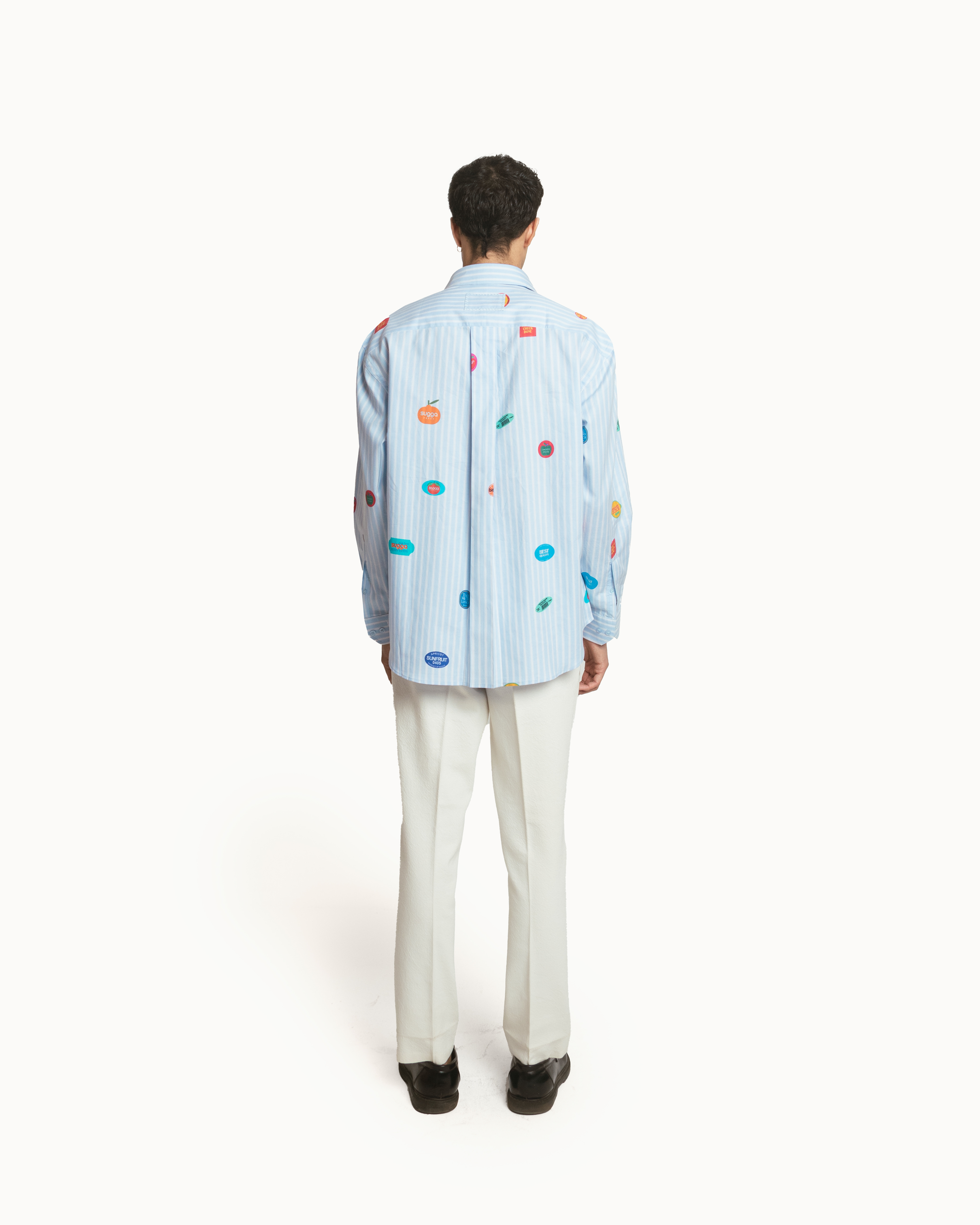 Fruit Sticker Shirt in Blue