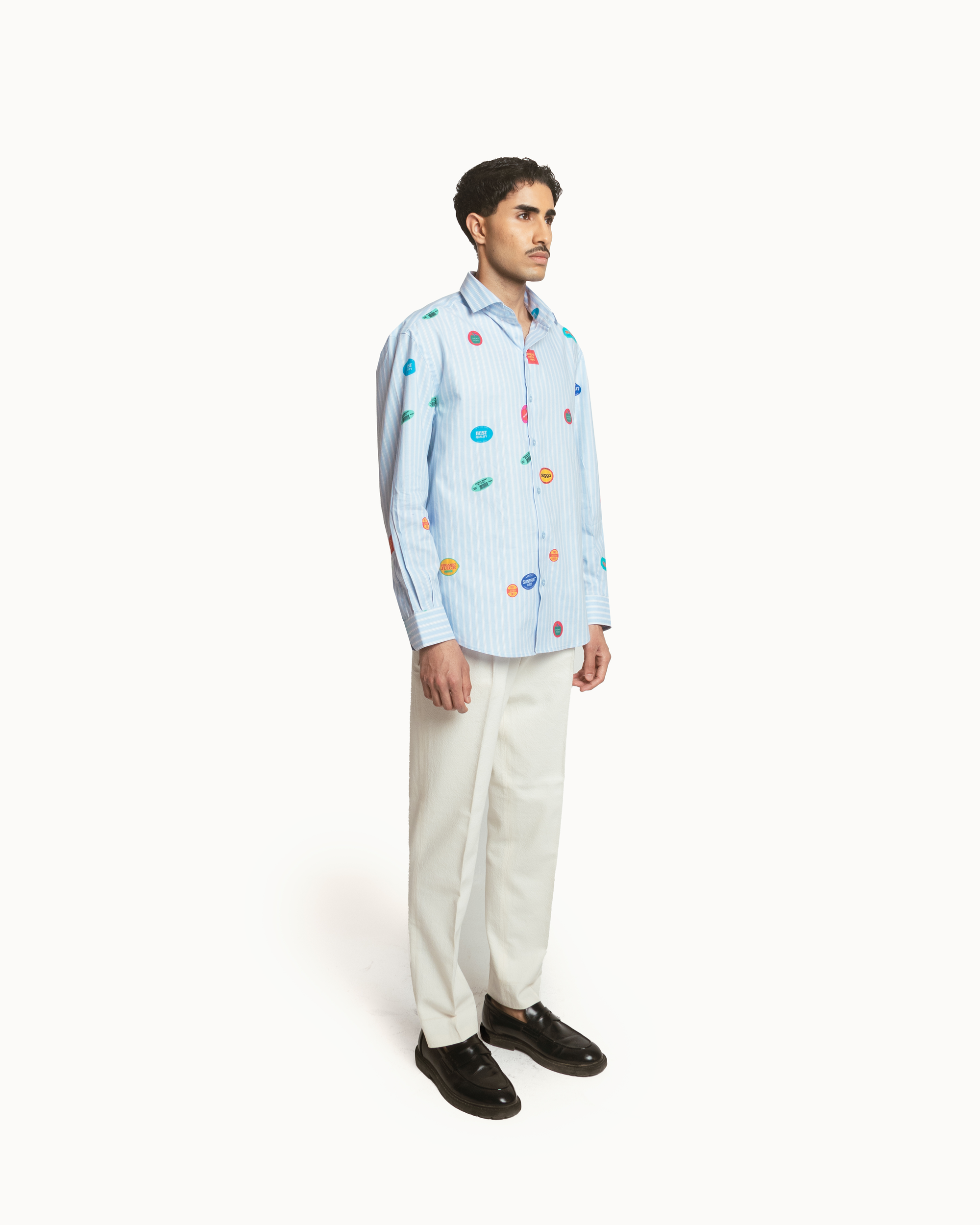 Fruit Sticker Shirt in Blue