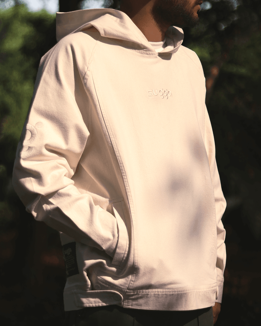 White Denim Hoodie