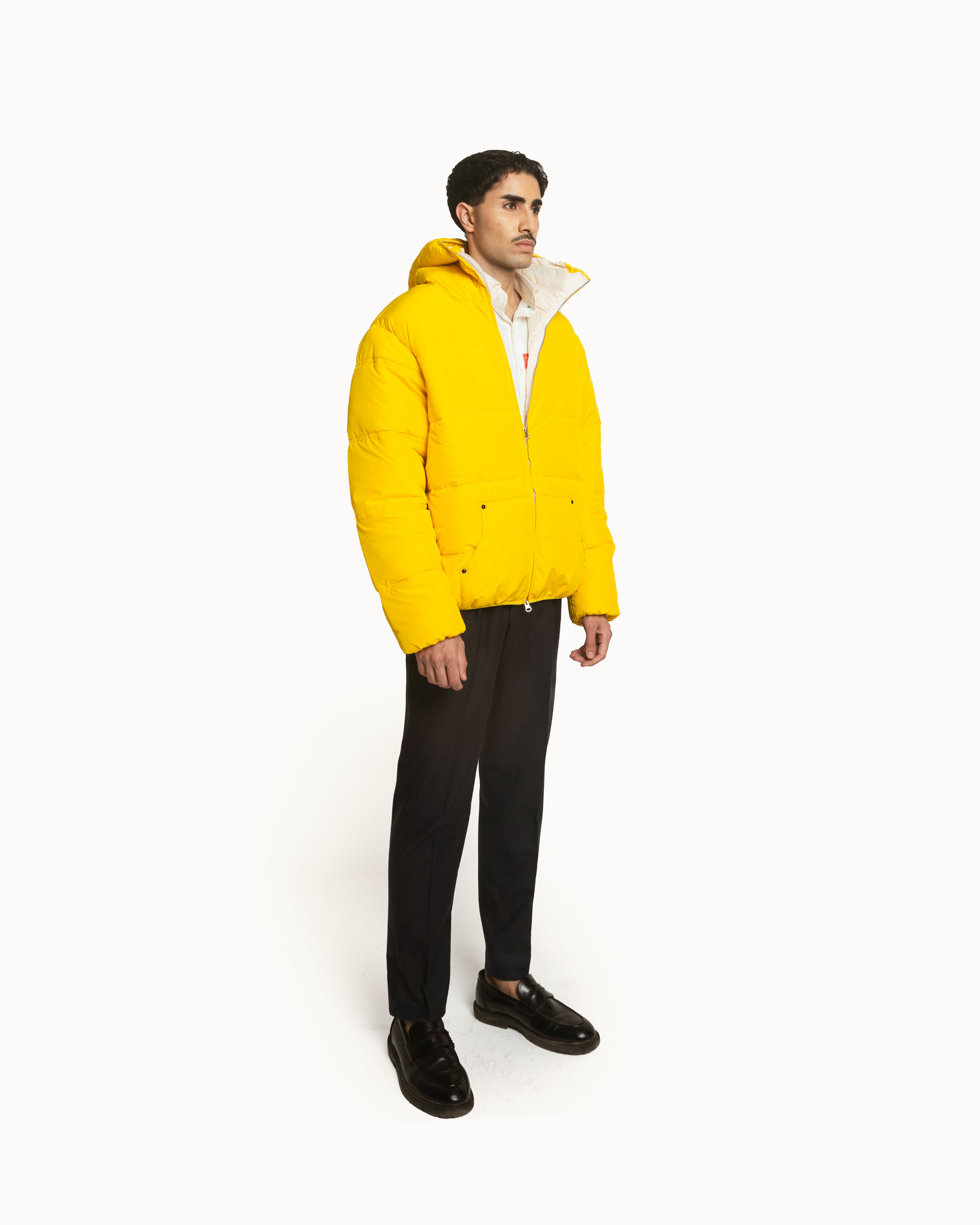 Puffer Jacket Full Sleeves in Yellow