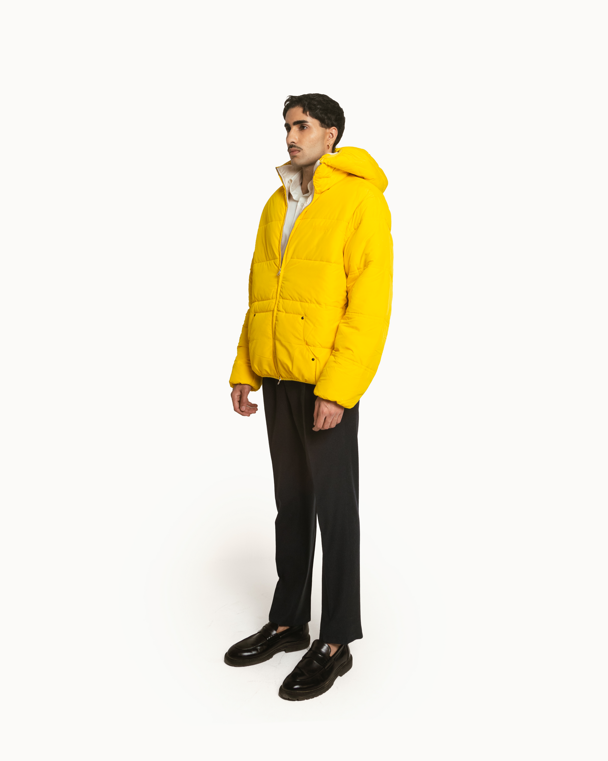 Puffer Jacket Full Sleeves in Yellow